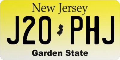 NJ license plate J20PHJ