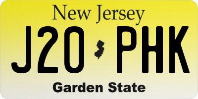 NJ license plate J20PHK
