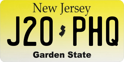 NJ license plate J20PHQ