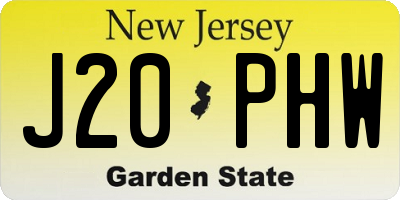 NJ license plate J20PHW