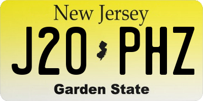 NJ license plate J20PHZ