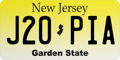 NJ license plate J20PIA
