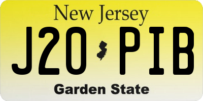 NJ license plate J20PIB