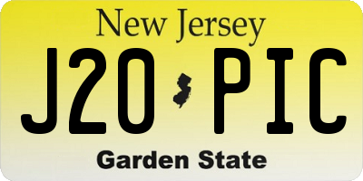 NJ license plate J20PIC