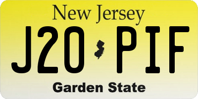 NJ license plate J20PIF