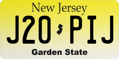 NJ license plate J20PIJ