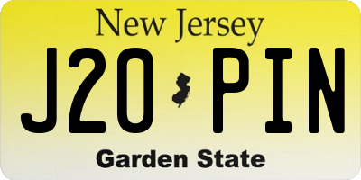 NJ license plate J20PIN
