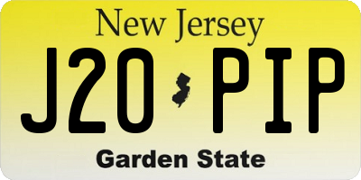 NJ license plate J20PIP