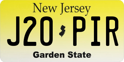 NJ license plate J20PIR