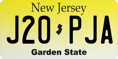 NJ license plate J20PJA