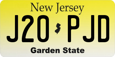 NJ license plate J20PJD