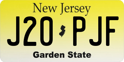 NJ license plate J20PJF