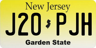 NJ license plate J20PJH