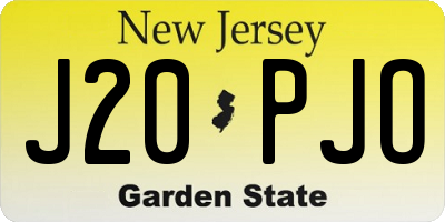 NJ license plate J20PJO
