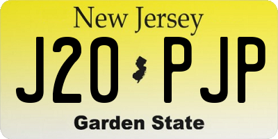 NJ license plate J20PJP