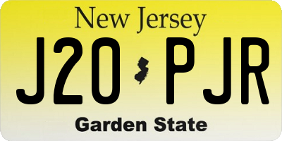 NJ license plate J20PJR