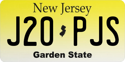 NJ license plate J20PJS