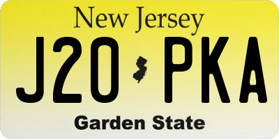 NJ license plate J20PKA