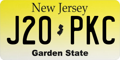 NJ license plate J20PKC