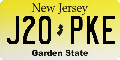 NJ license plate J20PKE