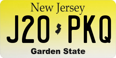 NJ license plate J20PKQ