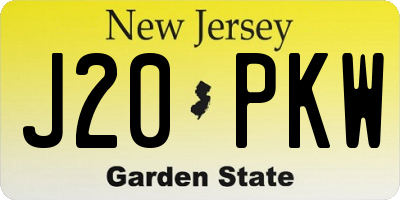 NJ license plate J20PKW