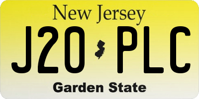 NJ license plate J20PLC