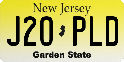 NJ license plate J20PLD
