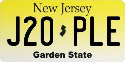 NJ license plate J20PLE