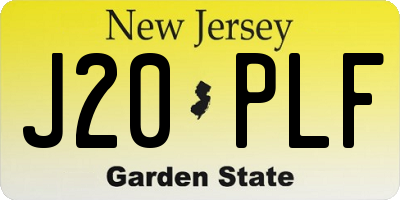 NJ license plate J20PLF