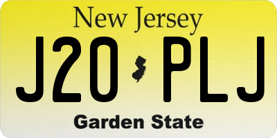 NJ license plate J20PLJ