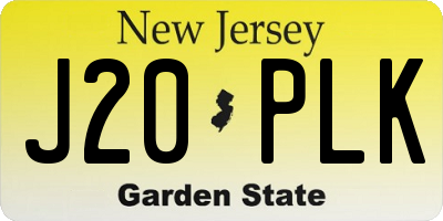 NJ license plate J20PLK
