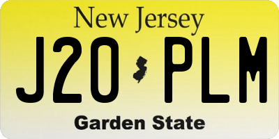 NJ license plate J20PLM