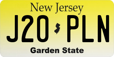 NJ license plate J20PLN