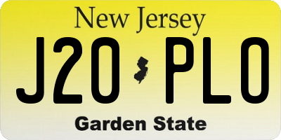NJ license plate J20PLO