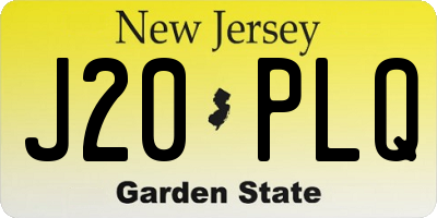 NJ license plate J20PLQ