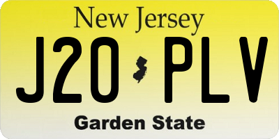 NJ license plate J20PLV