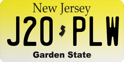 NJ license plate J20PLW