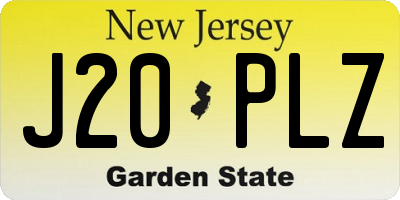 NJ license plate J20PLZ