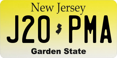 NJ license plate J20PMA