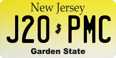 NJ license plate J20PMC