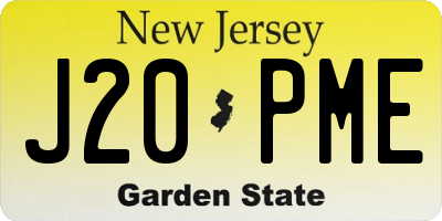 NJ license plate J20PME