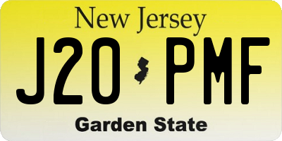 NJ license plate J20PMF