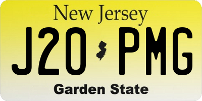 NJ license plate J20PMG