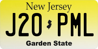 NJ license plate J20PML
