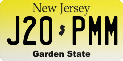 NJ license plate J20PMM