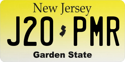 NJ license plate J20PMR