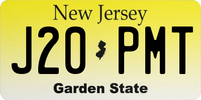 NJ license plate J20PMT