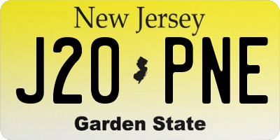 NJ license plate J20PNE