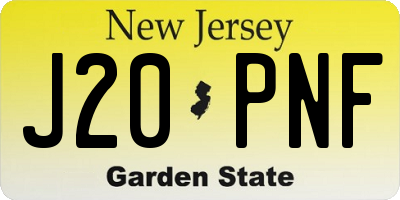 NJ license plate J20PNF